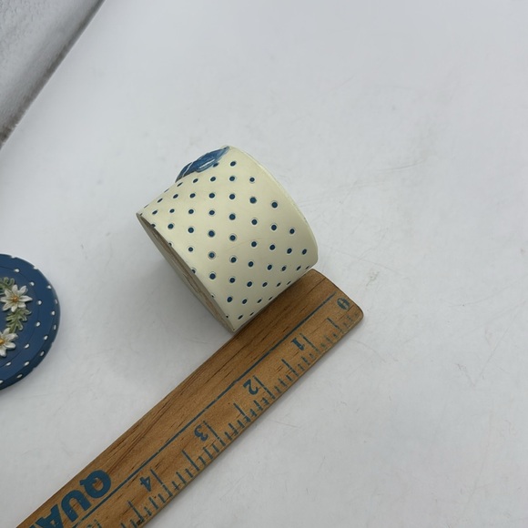 Vintage Sandy’s Closet Suzette Mini Blue Floral Decorative Trinket Jewelry Box - Picture 12 of 14